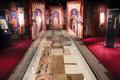 The Great Charter Roll array of earlier royal charters & evidence to bolster case that Waterford had monopoly on foreign shipping seeking to ban landings at New Ross at Museum of Treasures. Waterford, Ireland.