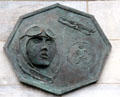 Carved tribute to Sophie Peirce, who grew up in Newcastle West area and, in the 1920's, was famous for her athletic triumphs & her aviation career. Newcastle West, Ireland.