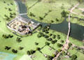 Model of how Desmond Castle may have looked before its destruction. Adare, Ireland.
