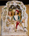 Decorative figurine of Robert Burns & Highland Mary in Golden Vale Farmhouse at Bunratty Castle & Folk Park. County Clare, Ireland.