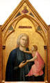 Madonna & Child panel detail from polyptych painting by Giotto di Bondone at Uffizi Gallery. Florence, Italy.