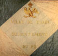 Flag of city of Turin under French rule at Risorgimento Museum. Turin, Italy.