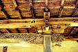 Lion on carved wooden Temple beams, Takayama. Japan.