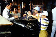 Family burns incense at a temple in Nara. Japan.