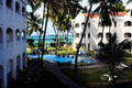 Luxurious grounds of Whitesands Hotel north of Mombasa. Kenya.