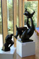 The Thinker sculpture by Auguste Rodin reproduction & Mother & Child bronze sculpture by Baltasar Lobo at Villa Vauban Museum. Luxembourg, Luxembourg.