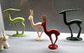 Figurines of oryx-like & llama-like creature from Villeroy & Boch at Septfontaines Luxembourg at Villa Vauban Museum. Luxembourg, Luxembourg.