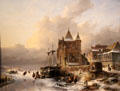 Winter Landscape with Ice Skaters painting by Andreas Schelfhout at Villa Vauban Museum. Luxembourg, Luxembourg.