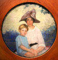 Portrait of Painter's Wife with their Son pastel by Corneille Lentz at Villa Vauban Museum. Luxembourg, Luxembourg.