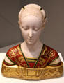 Bust of a Young Woman in Neo-gothic style plaster cast contemporary copy after original by Francesco Laurana at Villa Vauban Museum. Luxembourg, Luxembourg.