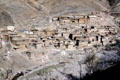 Terraced village in Atlas mountains seen from road between Marrakesh & Tizi-n-Tichka. Morocco