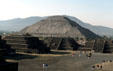Pyramid of Sun in Teotihuacán as viewed from atop Pyramid of Moon. Mexico.