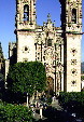 Taxco's zócalo & church of San Sebastian y Santa Prisca. Mexico.