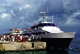 Boarding boat headed for mainland from island of Cozumel. Mexico.