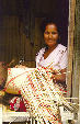 Woman making basket in Kemabong, Sabah province. Malaysia.