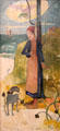 Breton girl spinning painting by Vincent van Gogh at Van Gogh Museum. Amsterdam, NL.
