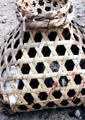 Basket with fighting cock. Nepal.