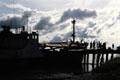 Local ferry docking in Angoram. Papua New Guinea.