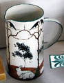 Earthenware Earlshall jug with rabbits marked Wemyss by Fife Pottery at Museum of Edinburgh. Edinburgh, Scotland.
