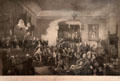 Inauguration of Robert Burns as Poet Laureate of Masonic Lodge, Canongate Kilwinning No. 2 engraving by James Gordon after painting by Stewart Watson at Writers' Museum. Edinburgh, Scotland.