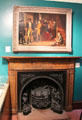Robert Burns display room in 18th C addition at Writers' Museum with mantelpiece designed by Adam & cast-iron grate from house of literary figure Christopher North,. Edinburgh, Scotland.