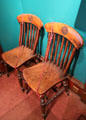 Elm sidechairs from Robert Burns' house in Dumfries at Writers' Museum. Edinburgh, Scotland.