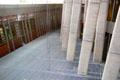Interior courtyard with grate on floor at Scottish Parliament. Edinburgh, Scotland.