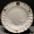 Porcelain plate from swan service from Meissen, Germany at National Museum of Scotland. Edinburgh, Scotland.