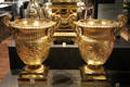 Silver gilt wine coolers decorated with Bacchus & Ceres by Paul Storr of London at National Museum of Scotland. Edinburgh, Scotland.