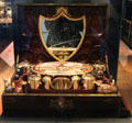 Travelling service which belonged to Pauline Borghese, sister of Emperor Napoleon with more than 100 silver gilt item by Martin-Guillaume Biennais of Paris at National Museum of Scotland. Edinburgh, Scotland.
