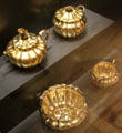 Silver gilt tea service by John Page of London at National Museum of Scotland. Edinburgh, Scotland.