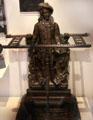 Cast iron umbrella stand decorated with figure of Bonnie Prince Charlie by Callendar Iron Co. of Falkirk at National Museum of Scotland. Edinburgh, Scotland.