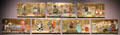 Seven Ages of Man tiles by Henry Stacy Marks made by Minton's Art Studio Pottery of London for Liberty & Co. at National Museum of Scotland. Edinburgh, Scotland.