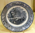 Crystal Palace exhibition souvenir plate by J&MP Bell & Co. of Glasgow at National Museum of Scotland. Edinburgh, Scotland.