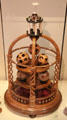 Ornamental stand with wooden balls by J. Cuthbert displayed at Edinburgh International Exhibition at National Museum of Scotland. Edinburgh, Scotland