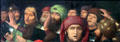 Jeering Crowd fragment of Mocking of Christ painting by Hans Memling at National Gallery of Scotland. Edinburgh, Scotland.