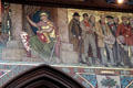 Detail of Carlyle, Livingston, et al on frieze by William Hole in main hall at National Portrait Gallery of Scotland. Edinburgh, Scotland.