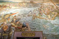 Defeat of Haco King of Norway by Alexander III at Largs mural on balcony of main hall at National Portrait Gallery of Scotland. Edinburgh, Scotland.