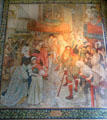 Marriage procession of James IV & Margaret Tudor in Edinburgh mural on balcony of main hall at National Portrait Gallery of Scotland. Edinburgh, Scotland.