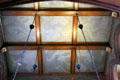 Ceiling painted with star signs in main hall at National Portrait Gallery of Scotland. Edinburgh, Scotland.