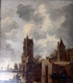 River Scene painting by Jan van Goyen at Georgian House museum. Edinburgh, Scotland.