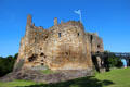 Dirleton Castle shaped by rocks it stands upon. Dirleton, Scotland