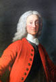 Detail of portrait of John, 2nd Earl of Stair by Allan Ramsay in dining room at Newhailes at Newhailes. Musselburgh, Scotland.
