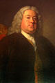 Detail of portrait of Sir James Dalrymple by Allan Ramsay in dining room at Newhailes. Musselburgh, Scotland.