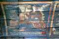 Torture of love painted ceiling panel in painted chamber at Culross Palace at Culross Palace. Culross, Scotland.
