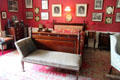 Main bedroom, mainly used by Mrs. Reid as day room, at Lauriston Castle. Edinburgh, Scotland.
