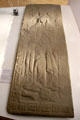 Tombstone with low relief of monk at Arbroath Abbey. Arbroath, Scotland.