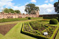 Edzell Castle garden with summerhouse run as a museum by Historic Scotland. Brechin, Scotland