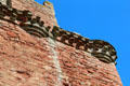 Tower house crenellation at Edzell Castle. Brechin, Scotland.