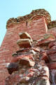 Tower house with attached ruined walls at Edzell Castle. Brechin, Scotland.